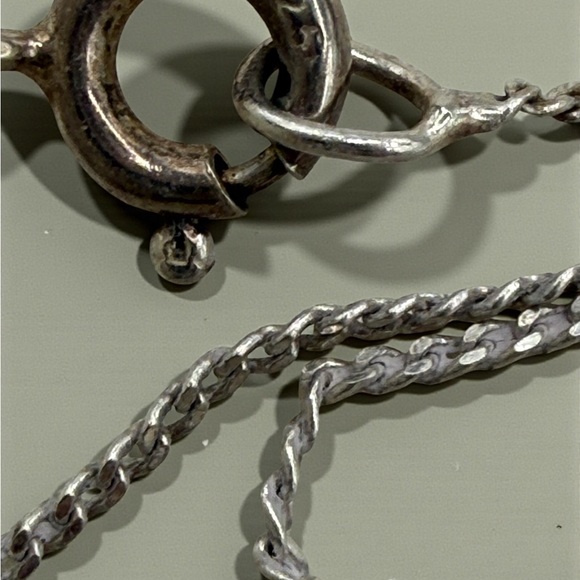 Turquoise Cross Pendant sterling silver vintage unisex 1.5 by 1inch wide - Picture 4 of 4